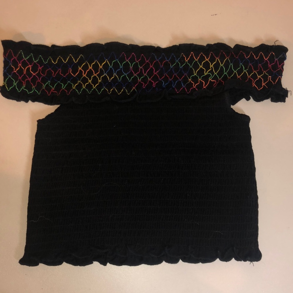 cropped off the shoulder top